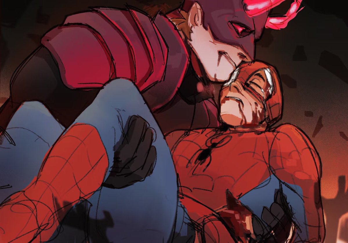 AntoaXiom's tweet photo. He died in my arms.

*The posture has reference*
#Spiderman  #daredevil #MattPeter #MarvelRivalsㅤ https://t.co/hR3FDdlUrh