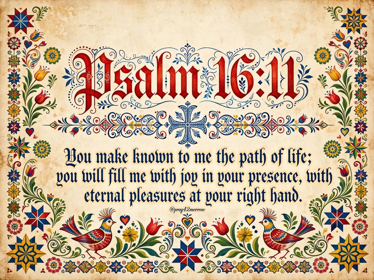 pray42morrow's tweet photo. ✝️ Psalm 16:11
You make known to me the path of life; you will fill me with joy in your presence, with eternal pleasures at your right hand. Real joy isn't on the path — it's in the Presence. https://t.co/lS6ZpVzVXY