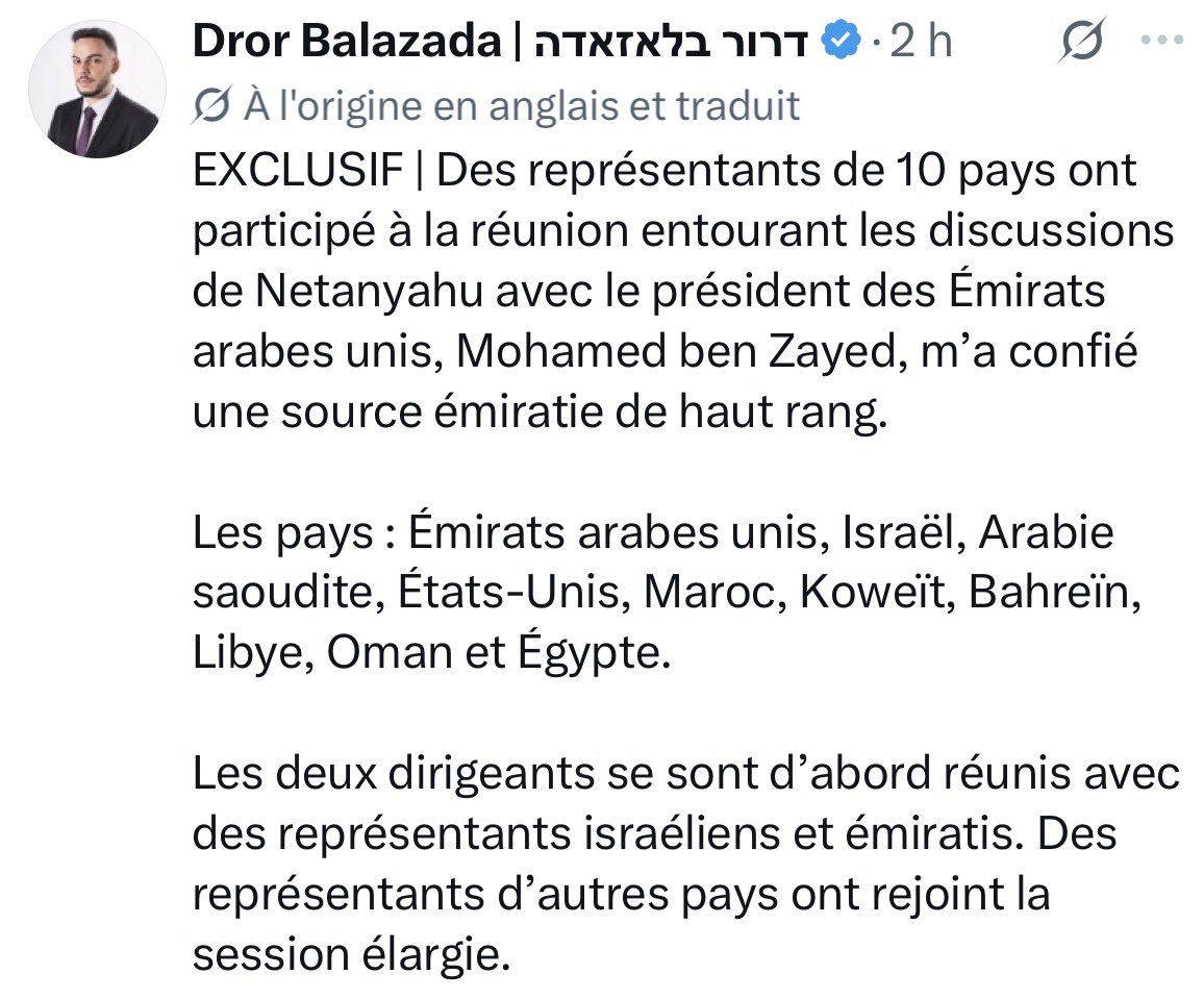 AlexandreRifai's tweet photo. Pendant que la diplomatie de Macron fait tout pour s’aplatir devant les ennemis d’Israël et se faire applaudir par les antisémites, des pays arabes s’assoient avec Netanyahu pour parler de l’avenir du Moyen-Orient.

Macron a fait sortir la France du dossier libanais et maintenant de toute la région.

Il se plaît juste à être le parrain des djihadistes de Damas. Et ses soutiens viennent dénoncer l’antisémitisme de l’extrême droite. 

À ce point incapable de comprendre ou de vouloir se lier avec les pires ? 

Quelle décente aux enfers. 

Je vous l’avais dit : tous ces pays auxquels il a toujours voulu faire du charme, malgré ses sourires béats et accolades presque collantes, le laisseront tomber et se mettront à la table des négociations autour de l’Amérique et d’Israël.

Macron : l’incompétence puissance mille.