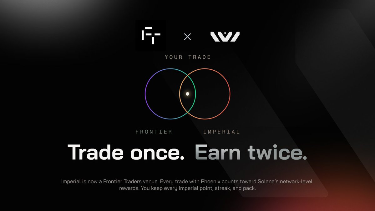 ImperialPerps's tweet photo. Imperial is a @joinfrontier venue.

Every trade routed through @PhoenixTrade counts towards @solana network-level rewards.

Stack Imperial points on top for Season 1 https://t.co/eoqqqMZAFN