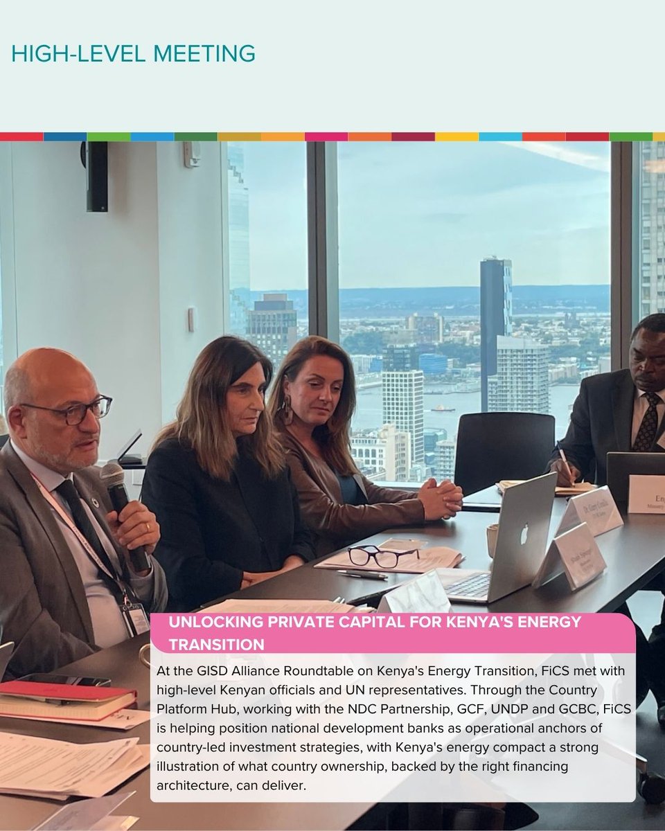 FinanceInCommon's tweet photo. During #UNGA81 and #NYCClimateWeek, FiCS Chairman @RiouxRemy  took part in a series of high-level events and bilateral meetings, engaging with UN institutions, governments, philanthropic organizations, and development finance institutions to advance the FiCS agenda and deepen cooperation around sustainable development and climate finance.
 
Across key high-level events, from Just Energy Transition financing with UN Capital Development Fund (@UNCDF ) to high-level climate finance dialogues on the road to @turkiyecop31, FiCS highlighted the role of Public Development Banks in turning country priorities into investment pipelines, mobilizing domestic and catalytic capital, and connecting public and private finance. 
 
Alongside these events, bilateral meetings provided an opportunity to translate discussions into concrete work programs:

- Innovative Capital & City Financing: Joining Prime Minister Tshering Tobgay of Bhutan to discuss the Gelephu Mindfulness City (GMC), with the FiCS Lab Incubator supporting the Bank of Bhutan and Bhutan Climate Fund in structuring a carbon-linked bond.
- Operational Inclusion & Blended Finance: Confirming a joint workplan with Pradeep Kurukulasuriya (@UNCDF) to expand PDB-originated blended finance.
- COP Priorities & Country Platforms: Aligning with Marcos Neto (@UNDP ) to mobilize National Development Banks toward UNFCCC COP priorities, including COP31, and country platforms leveraging the Global Financing Playbook.
- UN System Anchoring: Strategic exchanges with Navid Hanif (@UNDESA ) to strengthen the interface between Public Development Banks and the United Nations system.
- Philanthropic Synergies: Exploring joint initiatives with Brian San (Institute of Philantropy) and Kalpana Kochhar (@gatesfoundation) to scale investments in health, education, and climate-resilient agriculture via the Agri-PDB platform.
 
The Path to Bangkok 2027 📍
 
These outcomes directly set the stage for the Finance in Common Summit 2027 (31 March – 2 April 2027) at @UNESCAP  in Bangkok. Co-hosted with the @ADB_HQ (ADB), our first summit in Asia will anchor Asia-Pacific priorities and UN multilateral alignment at the core of the international development finance agenda.

#FiCS #UNGA81 #NYCClimateWeek #COP31 #PublicDevelopmentBanks #SustainableFinance #BlendedFinance #SDGs
