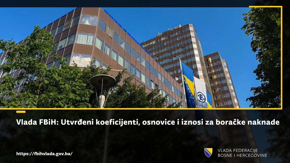 vladafederacije's tweet photo. ✅Vlada na telefonskoj sjednici donijela šest odluka o utvrđivanju koeficijenata, osnovica i iznosa za naknade boračke populacije, planiranih u Budžetu FBiH za 2026. godinu

Više na: https://t.co/QVRfHq8UkT

#vladafederacijebih #vladafbih #sjednica #borci #borackenaknade https://t.co/DsHLrLkgwL