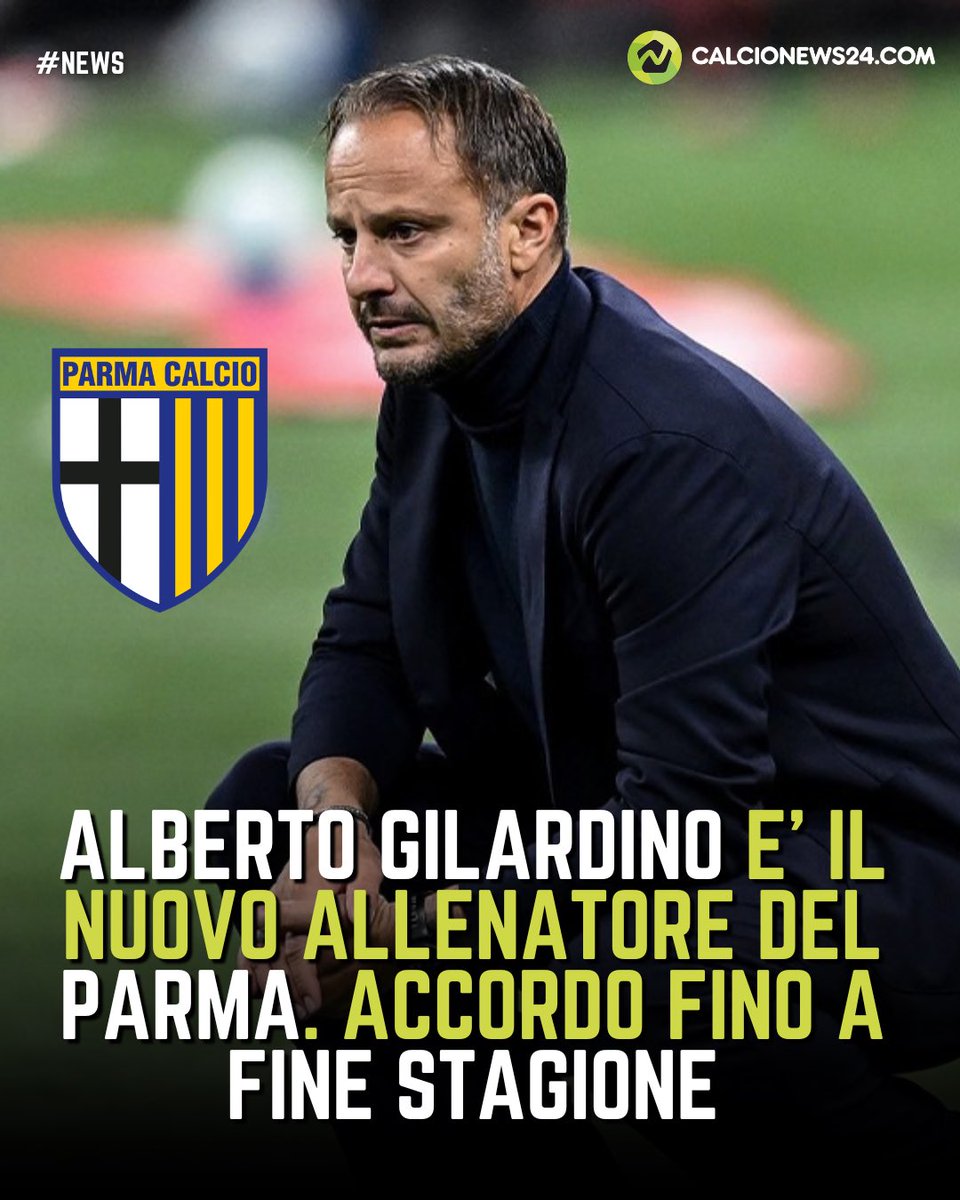 CalcioNews24's tweet photo. 🟡 Ora è ufficiale: Alberto #Gilardino è il nuovo #allenatore del #Parma!
Un ritorno carico di emozioni sulla panchina crociata per guidare la squadra nelle prossime sfide
📝 Raggiunta l'intesa con la società #ducale: l'ex tecnico ha firmato fino a fine stagione
#calcionews24 https://t.co/Ohtg9cFfBs
