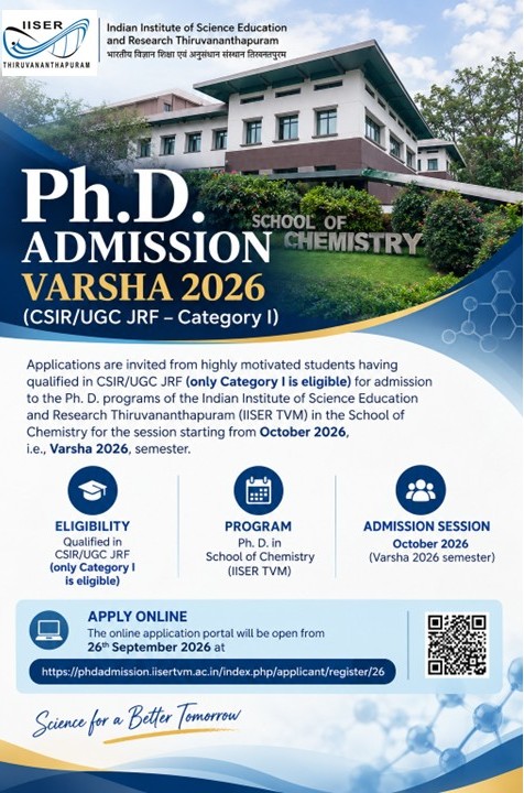 rr_prof's tweet photo. If you're a JRF fellow and interested in joining IISER-TVM for Ph.D. then apply here (don't forget to choose our area "Organic Synthesis and Catalysis, Cross-Coupling Reactions; Machine learning and AI in organic reactions – Cheminformatics": https://t.co/c8TX0MZMOG https://t.co/xCrpDYjcVC