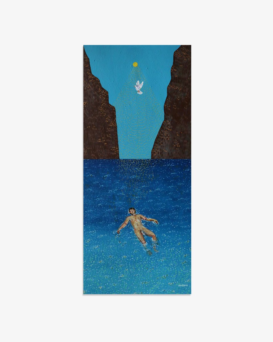eliechammaa's tweet photo. 'Le baptême' 🚿 
30x70cm
Acrylic on primed canvas
2026 https://t.co/ldoZyBUtxa