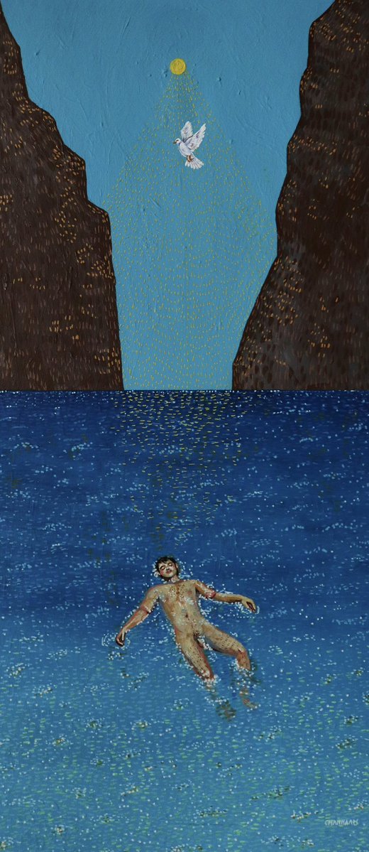 eliechammaa's tweet photo. 'Le baptême' 🚿 
30x70cm
Acrylic on primed canvas
2026 https://t.co/ldoZyBUtxa