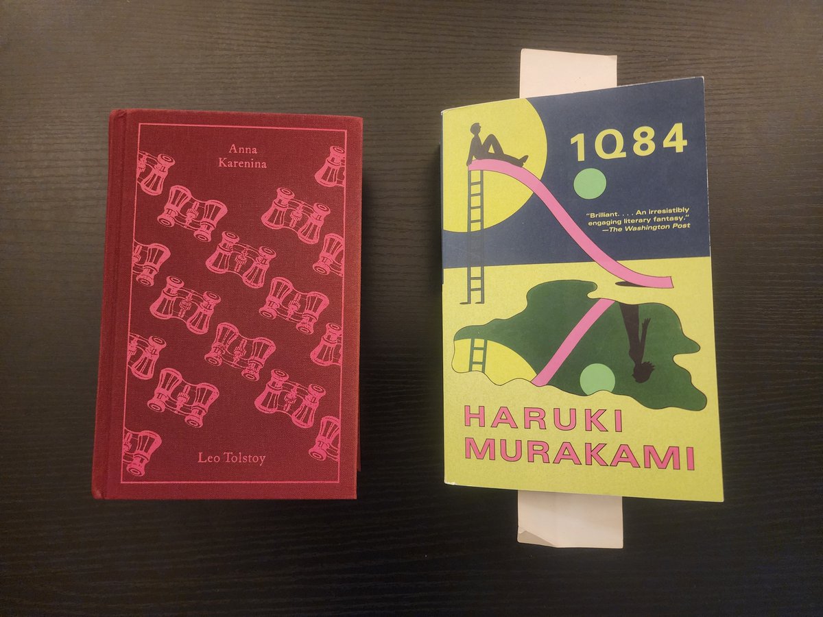 Nathananaaa's tweet photo. Big books.

#tolstoy #murakami https://t.co/zotCVz5ZyJ