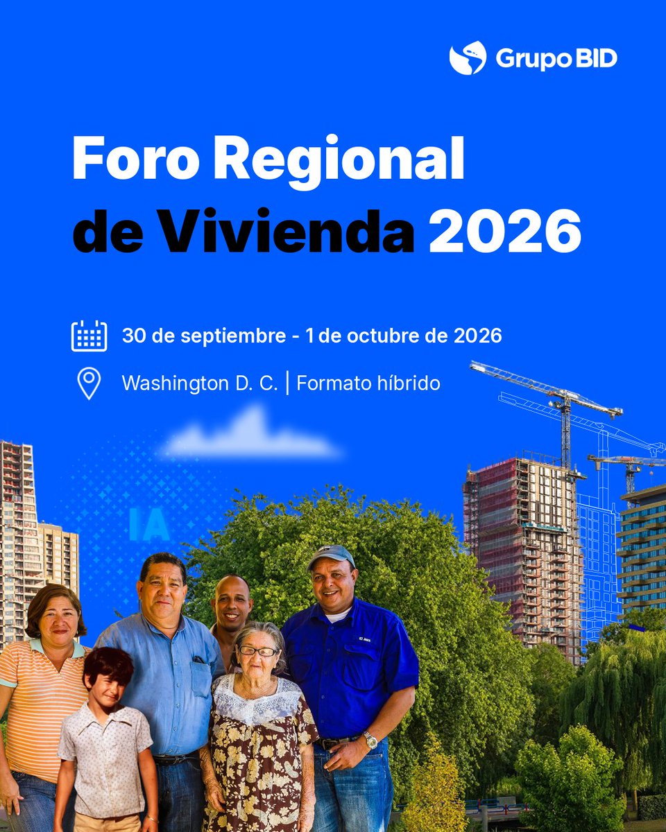 el_BID's tweet photo. ¿Aún no te registras al Foro Regional de Vivienda? ¡Comienza mañana! 🏘️ 

No te pierdas este espacio promovido por el Grupo BID para conocer y difundir nuevas soluciones para los mercados de vivienda en #AméricaLatina y el #Caribe que respondan al déficit habitacional de la región. 

📅 30 de septiembre y 1 de octubre 
💻 Participación virtual 

Regístrate aquí: https://t.co/52LpFE5P0r

@IDB_Lab @BIDInvest