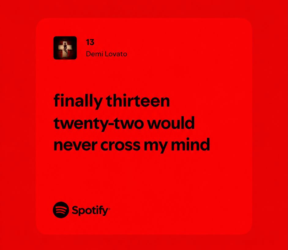 acervolovato's tweet photo. 🚨DECLAROU APOIO? Demi Lovato altera título e trecho da música “29” para “13”; confira a mudança na letra:

“Finalmente 13, 22 nunca passaria pela minha cabeça.” https://t.co/tfalzfhrnN