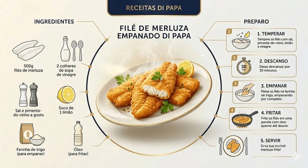 PapasChefBR's tweet photo. 🐟✨ Filé de merluza empanado: temperado com limão e vinagre, descanso de 30 minutos pra pegar sabor, casquinha de farinha e fritura dourada. O peixe frito simples que nunca erra. 😍

📍 Receita completa no Instagram @papas_chef
#merluza #peixefrito #peixeempanado #papaschef https://t.co/bvCuAcJYj9