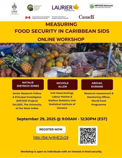 CCCEur's tweet photo. FYI: @SALISESMona Workshop 'Measuring Food Security in Caribbean SIDS.' https://t.co/8crdg4t1Cm #Caribbean #CARICOM #UWI #SALISES #MonaCampus #FoodSecurity #SIDS #Monitoring https://t.co/izQq78WN6R