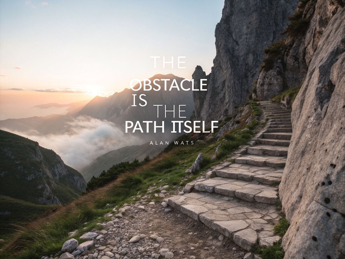 StoicWhisper's tweet photo. The obstacle is the path itself.
- Alan Watts

What blocks you is not separate from your growth. Resistance reveals where strength must be built. Stop waiting for the way to clear. Walk through what stands before you.

#stoicism #wisdom https://t.co/uGLjl8q7NG