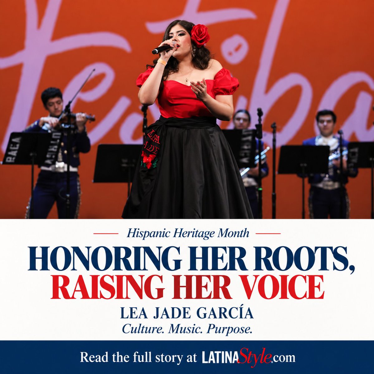 LATINAStyleMag's tweet photo. In celebration of Hispanic Heritage Month, LATINA Style highlights Lea Jade García, a mariachi singer, biology student, and youth ambassador.

Read Lea Jade García’s full story:

https://t.co/raPMmFN6ol

#HispanicHeritageMonth #LATINAStyle #LatinaVoices #LatinaLeadership https://t.co/sCY6u0qqNR