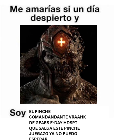 EltestigoDucaz1's tweet photo. Me amarías?🥹, HIJOS DE PERRA QUE PASEN YA LOS 2 DÍAS QUE NO VA A HABER MÁS MAÑANAS PARA MI CUANDO SALGA GEARS OF WAR E-DAY QUE SALGAAAA 👉👈!!! https://t.co/Tc9GMrYOVU