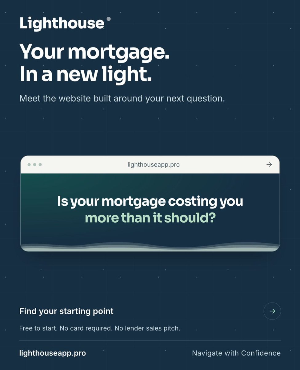 Lighthousecoapp's tweet photo. Visit Lighthouse to understand the mortgage you have or compare the offers in front of you. Start with a mortgage statement, two Loan Estimates, or a free account. 

Find your starting point → https://t.co/enTlXFbgx3 https://t.co/NkCcwQeOpM