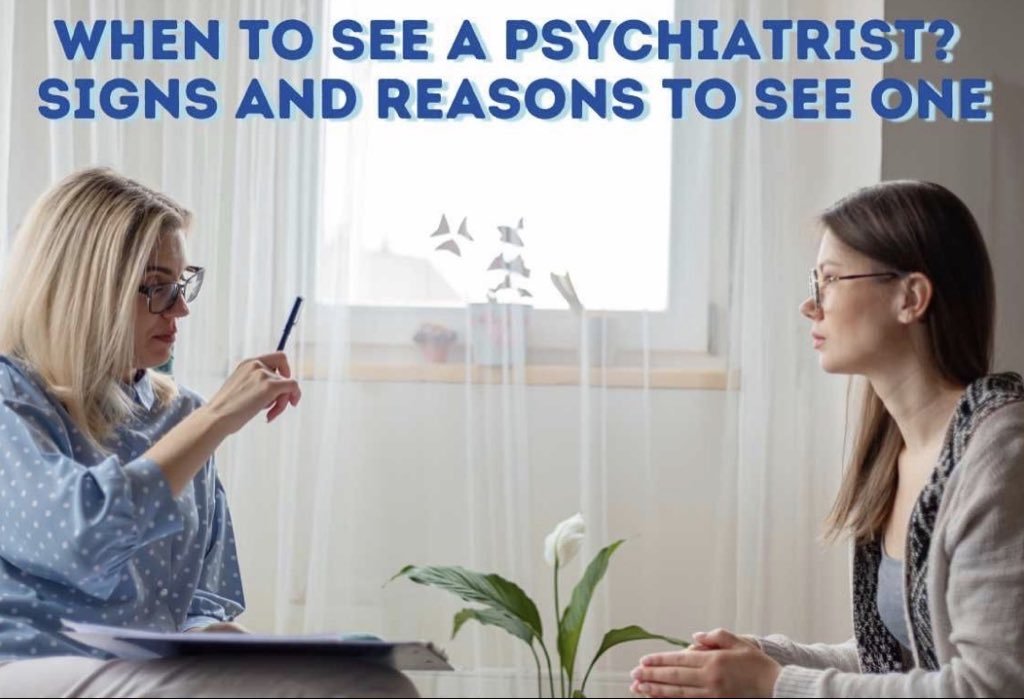 its_u_9's tweet photo. मनोचिकित्सक (Psychiatrist) से कब मिलना चाहिए?

• दैनिक जीवन में गंभीर परेशानी: जब मानसिक परेशानी के कारण काम करने, सोने या खाने में लगातार कठिनाई होने लगे।

• दवाइयों की आवश्यकता: गंभीर अवसाद (Depression), बाइपोलर डिसऑर्डर या स्किज़ोफ्रेनिया जैसी स्थितियों में मनोचिकित्सक दवाओं और उपचार की आवश्यकता का आकलन कर सकते हैं।

• मनोविकृति (Psychosis): ऐसी चीज़ें दिखाई या सुनाई देना जो वास्तव में मौजूद न हों, अत्यधिक शक या भ्रम (Delusions) जैसी स्थितियाँ।

• शारीरिक लक्षणों के साथ मानसिक परेशानी: मानसिक तनाव के साथ बिना स्पष्ट कारण के शारीरिक लक्षण, लगातार अत्यधिक थकान या गंभीर पैनिक अटैक होना।

• संकट या सुरक्षा का जोखिम: खुद को नुकसान पहुँचाने या आत्महत्या से जुड़े विचार आने पर तुरंत किसी भरोसेमंद वयस्क, डॉक्टर या आपातकालीन चिकित्सा सेवा से मदद लेनी चाहिए।