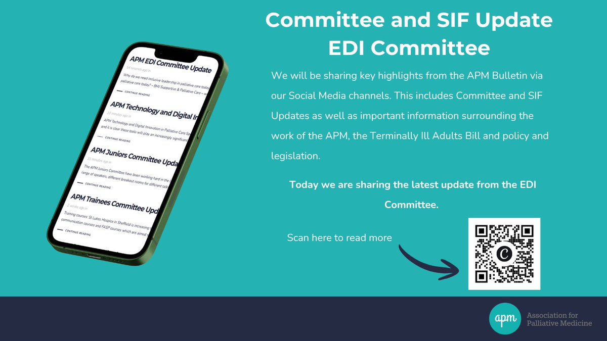 APMPostTweets's tweet photo. 📣APM Committee and SIF Update📣 

📱Scan below to see the EDI Committee update 

The committee also has some open vacancies, to find out more visit: https://t.co/H3GbLEHFlZ https://t.co/gCHRsIXMas
