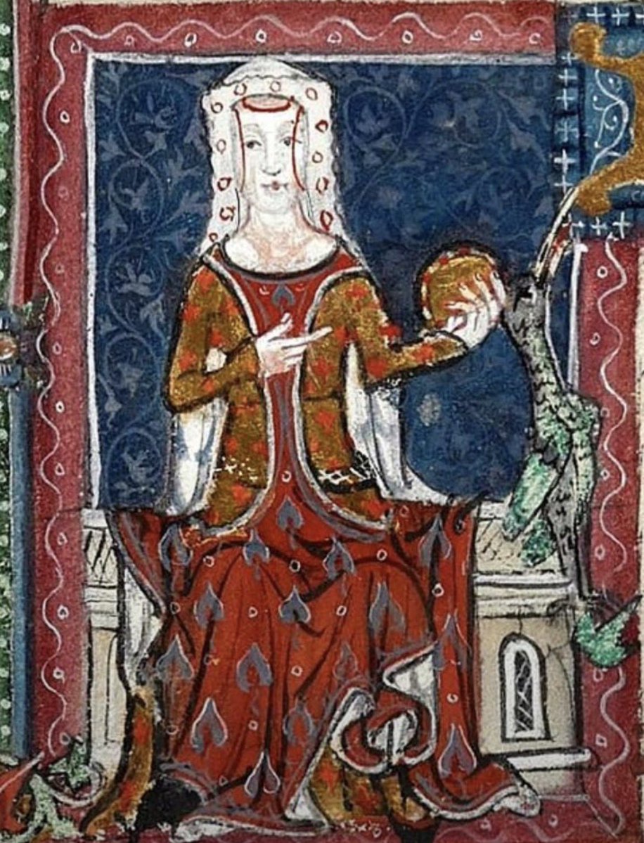 LauraAKarim's tweet photo. OTD in 1328 - birth of Joan of Kent, mother of #RichardII. Joan was Princess of Wales & Duchess of Aquitaine through her marriage to Edward, the Black Prince & would have been Queen of England if her husband hadn’t predeceased his father #EdwardIII.
Although she was a member of the English royal family (her father Edmund of Woodstock was a younger son from #EdwardI’s second marriage to Margaret of France) Joan was an unexpected choice of bride for the Black Prince who married her for love. This is because not only was Joan a widow, she was one with a scandalous past.
Joan’s family married her to William Montagu, heir to the Earl of Salisbury in 1340/41. However, it later emerged she had already been secretly married to the royal household knight Thomas Holland at the time of her marriage to Montagu. Holland & Joan had to fight hard to have their marriage recognised & Joan’s second marriage annulled through appeals to Edward III & a protracted case which went to Pope Clement VI in Rome. They eventually succeeded in 1349 & lived together as man & wife, with five children, until Holland’s death in 1360.
Joan’s secret marriage is interesting not just for its own sake, but also as an example of the existence of bigamy in medieval England & how difficult it could be to have a secret marriage recognised if powerful people - in this case the Salisburys & Joan’s mother - were insistent it hadn’t happened.
An argument often made against the existence of #EdwardIV’s alleged marriage to Eleanor Talbot in 1461 which rendered his later union to Elizabeth Woodville invalid & was sensationally revealed in June 1483 is that the King cannot have possibly have hoped or managed to keep a previous union secret. But this is exactly what had had happened with Joan of Kent. And imagine for a moment being Eleanor Talbot in the 1460s, she had no surviving close male relatives able to advance her case & would have been powerless if Edward (the husband) denied all knowledge of their union.