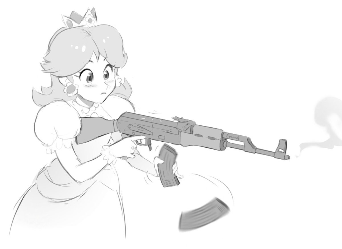 HarxMLeth's tweet photo. Daisy with the AK ⭐️

Sketch --> Colored https://t.co/4hJhZ8u1xA