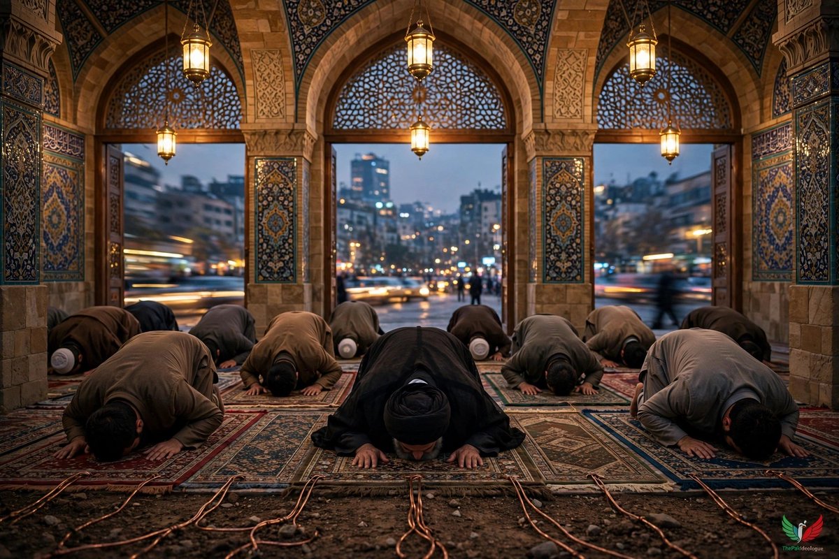 ScifiUrdu's tweet photo. Machines are earthed for safety from electric overload.
Humans are earthed in the Masjid for safety from worldly overload.
That's why Salah has no leave.
#ThePakIdeologue
 #Grounding #Deen #DigitalDetox https://t.co/01kzjri5ik