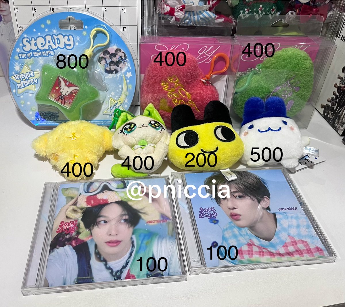 pniccia's tweet photo. Wts lfb nct wish ph 

Wish random stuff. Price on pic

-albums are unsealed no pc
-Mametchi is from bandai gashapon
- Mimitchi is official with tags
-steady china md mirror plush is almost new, nilabas ko lang pang pic

T: tamagotchi nct wish sion yushi riku jaehee https://t.co/SaL7Recsmg