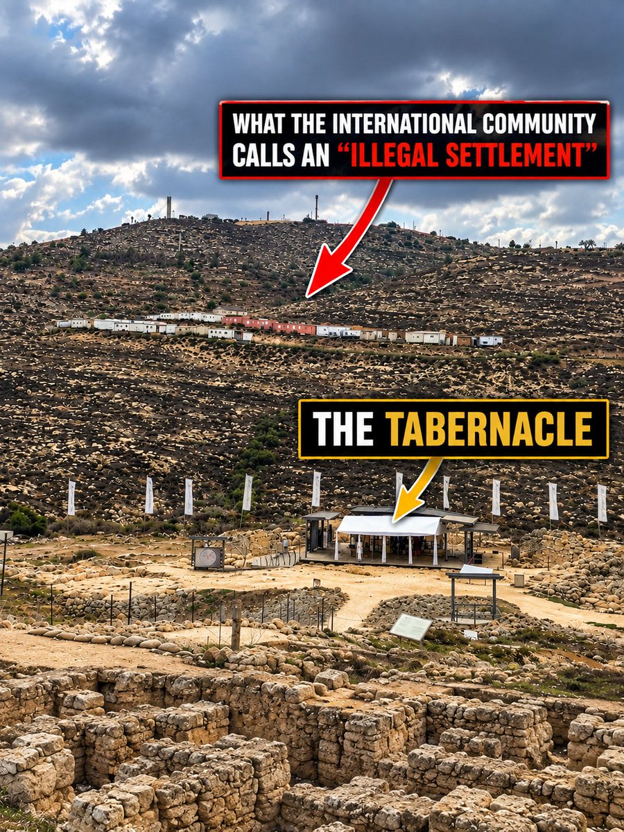 MOSSADil's tweet photo. 3,000 YEARS BELOW. “ILLEGAL SETTLEMENT” ABOVE.

At Ancient Shiloh, the Tabernacle stood for 369 years — the national and spiritual center of the Jewish people in the days of Joshua.

A few meters uphill, Jewish families live today on the same ancient hills.

And that is what much of the international community calls “illegal occupation.”

The archaeology says Jewish history.
The politics says Jews don’t belong.

That contrast tells you everything.