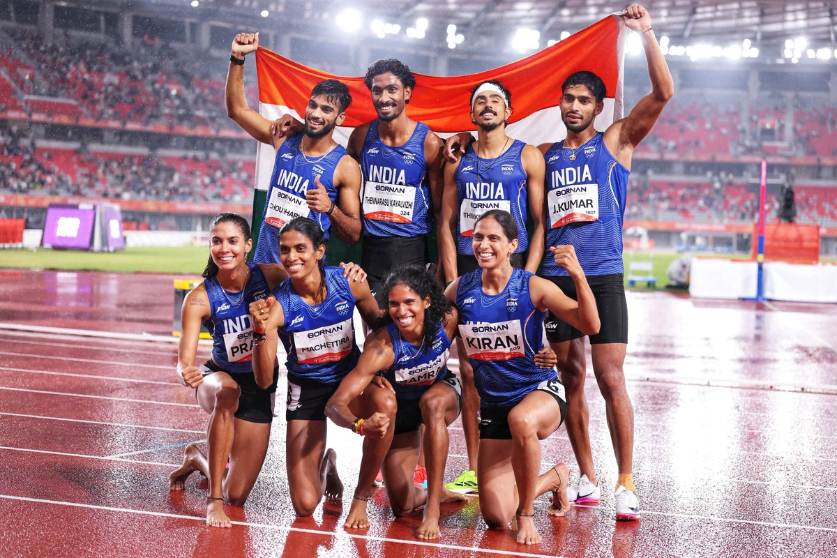 achyuta_samanta's tweet photo. A Gold and two Bronze medals for India from our KIITians at the Asian Games in Japan today! I am so happy to see my lovable KIITians Kiran Pahal, M. R. Poovamma, Prachi Choudhary and Vithya Ramraj win the women’s 4×400m relay in 3:29.69. It is India’s first and, so far, only Gold in athletics at these Games.

Dharmveer Choudhary, Jay Kumar and Vishal T. K. were part of India’s Bronze-winning men’s 4×400m relay team. Animesh Kujur, Harita Bhadra and Gurindervir Singh were part of the mixed 4×100m relay team that also won Bronze. My congratulations to every member of all three teams.

Of the 24 medals India has won in athletics so far, our KIITians have contributed to 19—one Gold, seven Silver and eleven Bronze. My best wishes to all our children still competing.