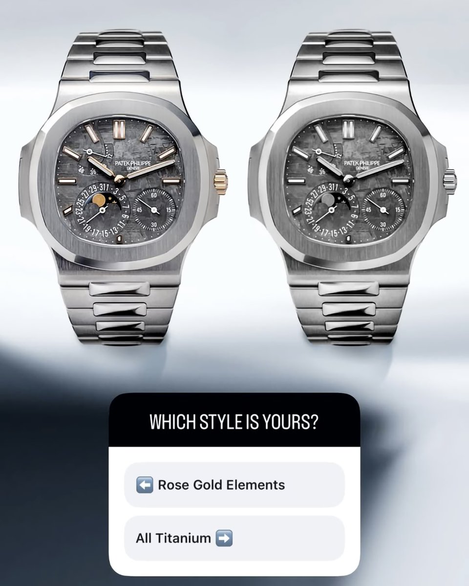 WorldtimerDiW's tweet photo. Discontinued Patek 5712 Nautilus REBORN in Titanium and Meteorite Dial, Only 86.7g by DiW
.
#DiW #patekphilippe #meteoritedial #PatekPhilippeNautilus #patek5712 #nautilus #patekaholic #luxurytimepiece #customwatch #titaniumwatch #uniquewatch #moonphase #PP https://t.co/5zHY9u0gfv