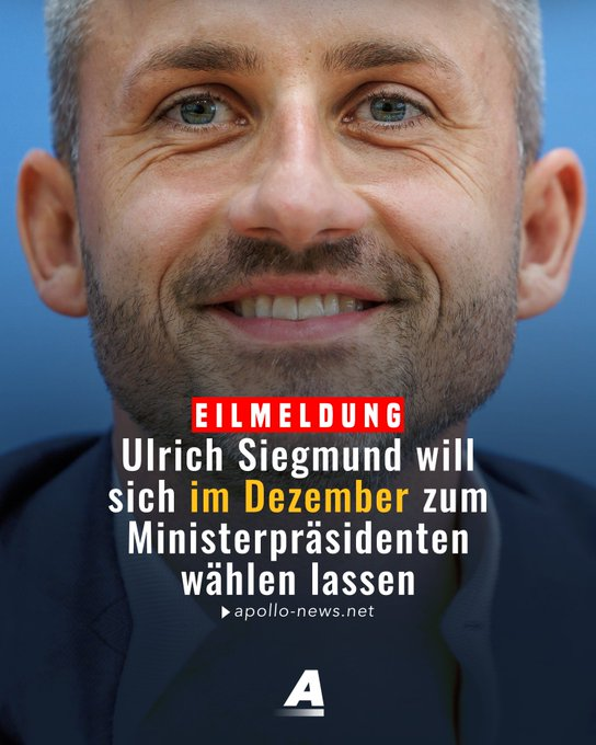 AubellieBei1t's tweet photo. Ulrich Siegmund will sich im Dezember im Landtag von Sachsen-Anhalt zum Ministerpräsidenten wählen lassen. Nun kommt es auf die Mehrheiten und die Gespräche im Landtag an. #SachsenAnhalt #Siegmund #AfD #Landtag https://t.co/JS79g1EalG