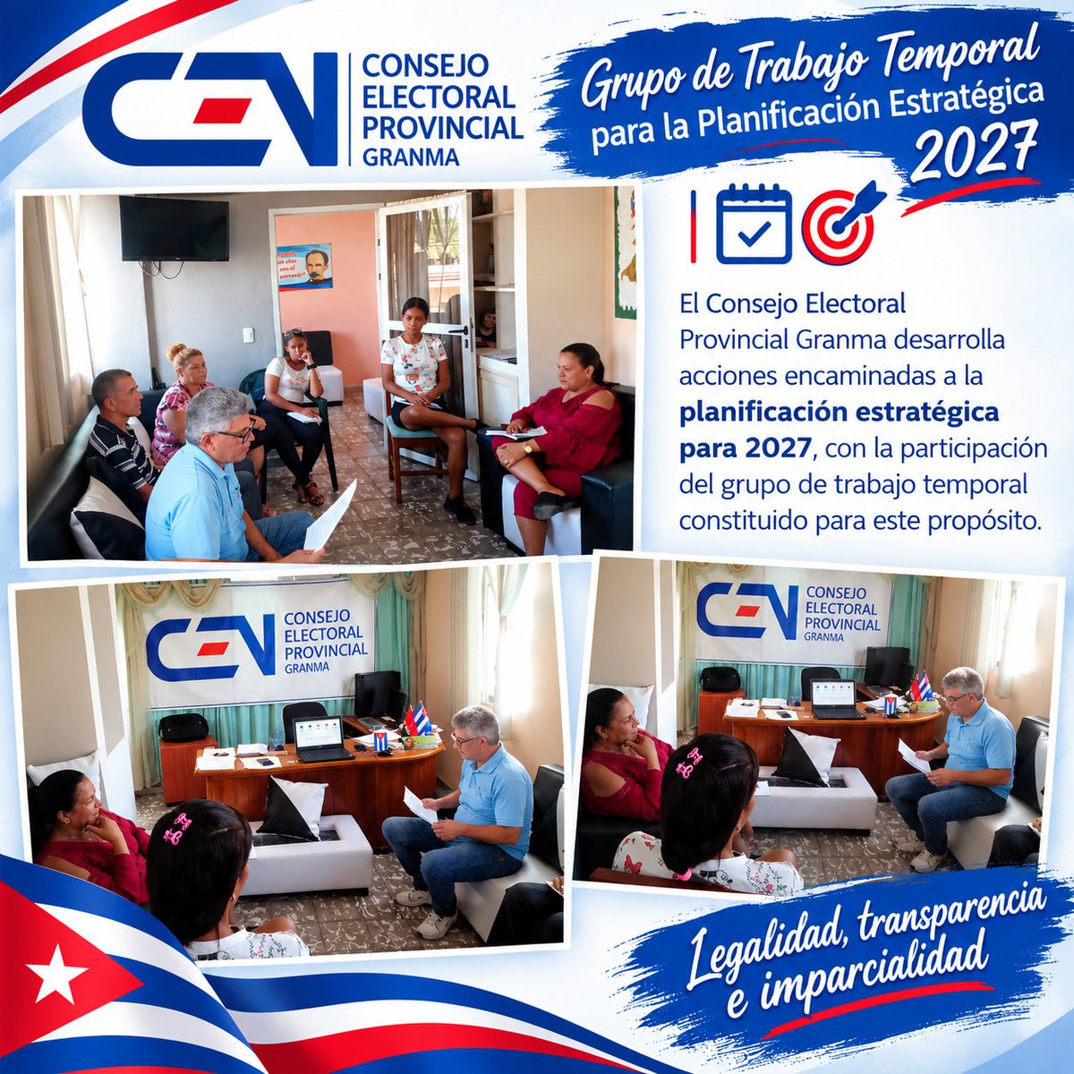 CEPGranma's tweet photo. El Consejo Electoral Provincial Granma desarrolla acciones encaminadas a la planificación estratégica para 2027, con la participación del grupo de trabajo temporal constituido para este propósito.
 #EleccionesEnCuba https://t.co/NwwSbk0tjS