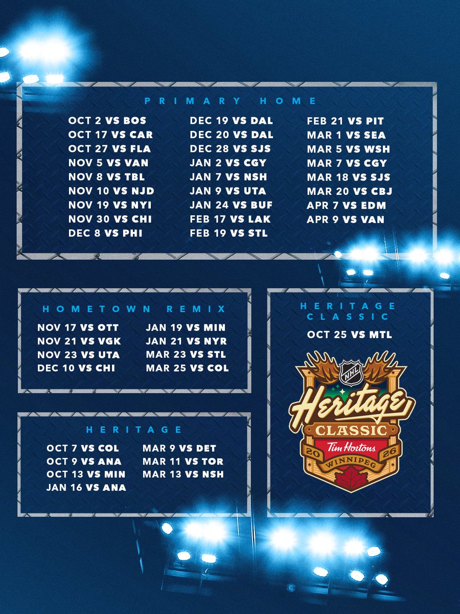 NHLJets's tweet photo. Home jersey schedule just dropped 🫳 https://t.co/RPvAa5GIsY