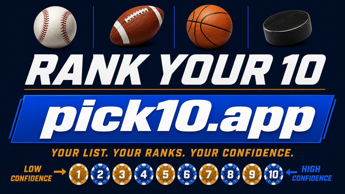Pick10app's tweet photo. You watch the games anyway. Might as well rank them. 10 picks, 2 minutes, bragging rights all week. This is Pick10. → https://t.co/d2u5E3PWkP

#Pick10 #GameDay https://t.co/KqDeaOmJYY