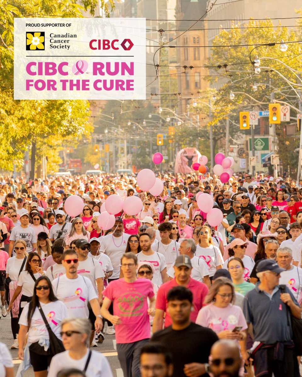 KiSS925's tweet photo. The 2026 Canadian Cancer Society CIBC Run For The Cure 👟 takes place on Sunday, October 4. 📅 Sign up today at https://t.co/UFDmSX06tg and help change the future of breast cancer. 💪 https://t.co/9KdD4LkfMS