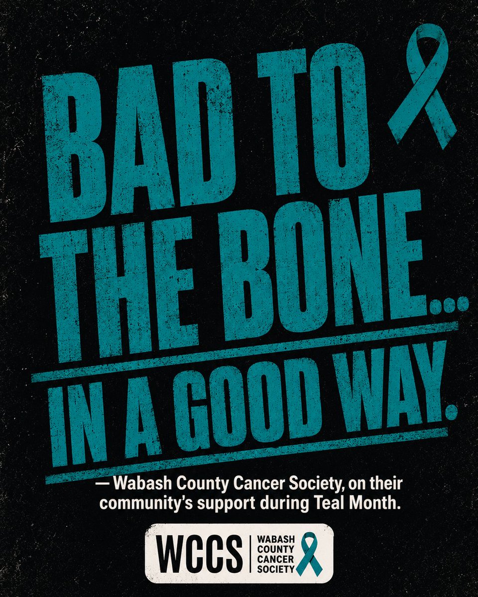thorogoodmusic's tweet photo. Celebrating Teal Month with love, gratitude, and awareness for Wabash County Cancer Society. Thank you to all who supported! 💙🎗️ #BadToTheBone #OvarianCancerAwareness https://t.co/AtKRg4VdYo