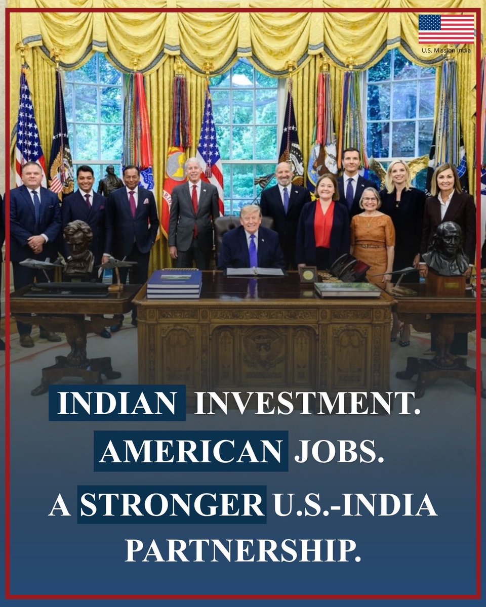 USAndMumbai's tweet photo. A historic day for the U.S.-India partnership. 

India’s @Essar Group is investing $15 billion to build the largest steel plant in U.S. history – in Iowa. 10 million tons of steel, annually. 1,750 permanent jobs + 6,000 construction jobs. A landmark investment in our industrial future.