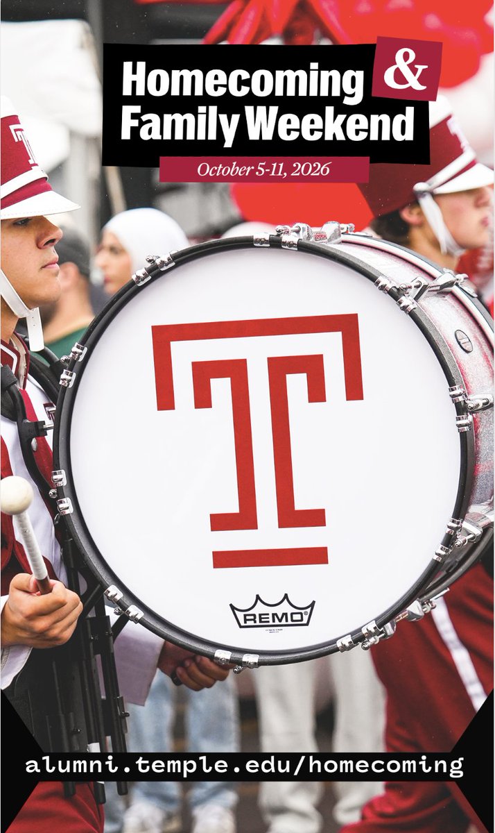 templecehd's tweet photo. From Oct. 5 to Oct. 11, reconnect with the Temple community, revisit favorite traditions and make new memories across campus.

Whether you’re returning after years away or celebrating your first Homecoming as an Owl, there’s a place for you. 🏠🦉

https://t.co/9dKeV8cVok https://t.co/aiYN6ROvBx