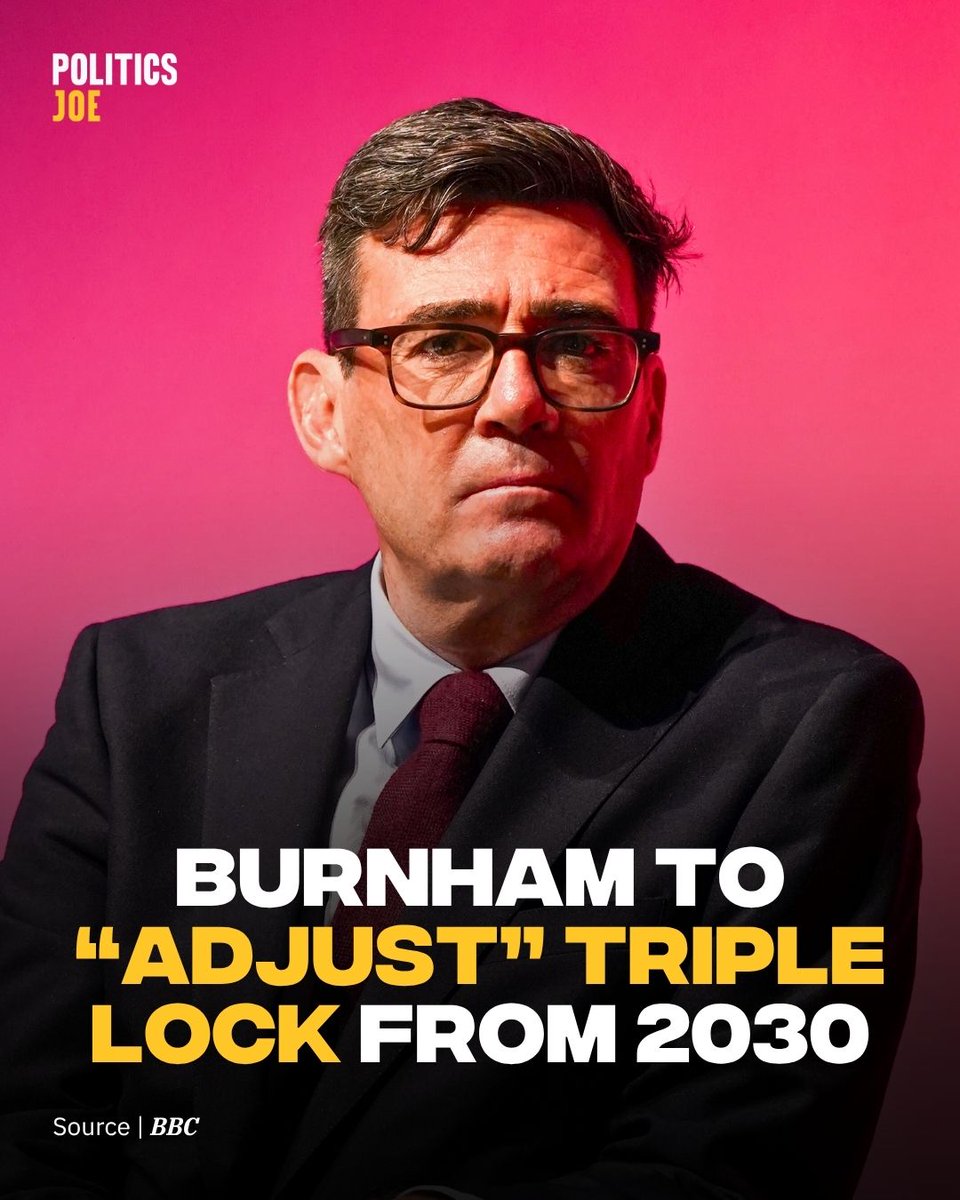 PoliticsJOE_UK's tweet photo. Andy Burnham says his government will “adjust” the triple lock on pensions to fund a national care service. https://t.co/7VxUJxowkV