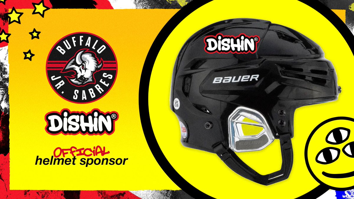 JustDishin's tweet photo. We’re proud to be the official helmet sponsor of the @BuffaloJrSabres 🚨✨

As part of the partnership, DISHIN® helmet decals will appear on both sides of every team’s helmets across the Buffalo Jr. Sabres organization, creating a visible connection between one of Buffalo’s fastest-growing hockey brands and one of the region’s most respected player-development programs.