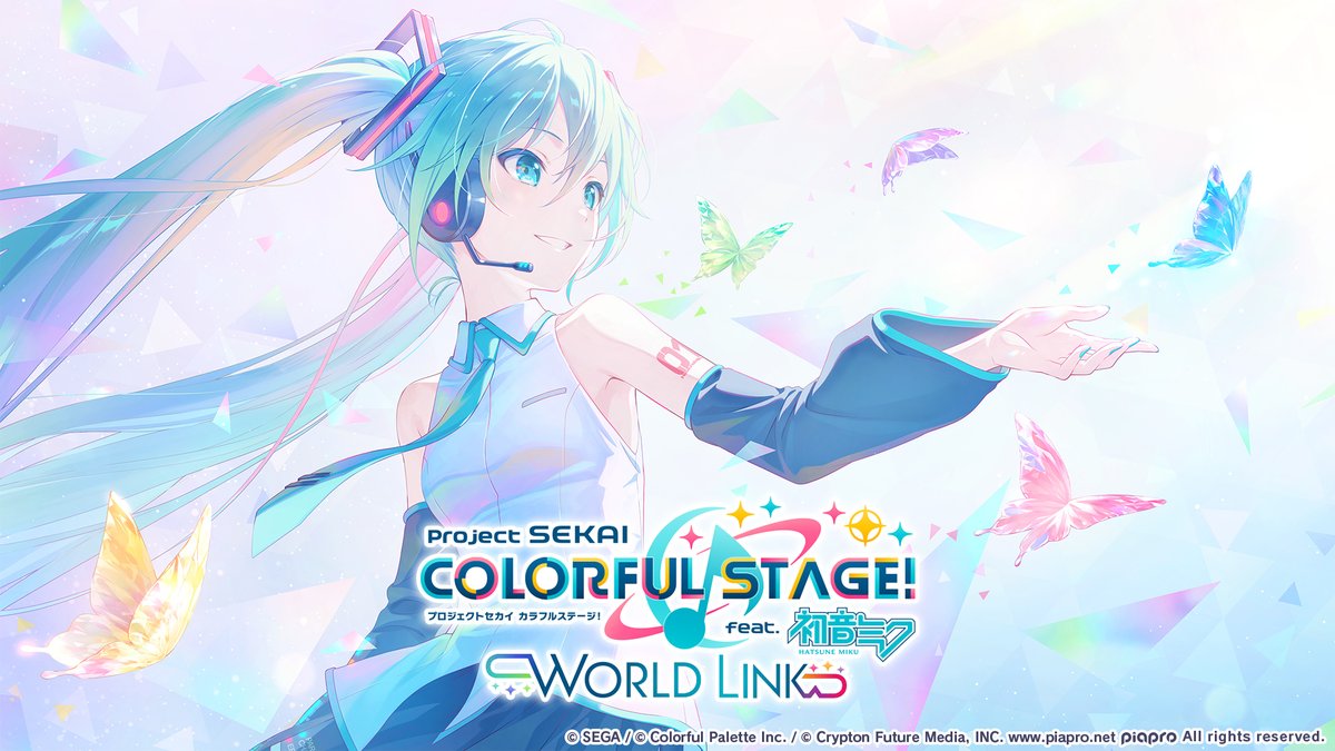 pj_sekai's tweet photo. プロジェクトセカイ
カラフルステージ！ feat. 初音ミク
WORLD LINK

6周年タイトルロゴを公開✨

📺番組生配信中：https://t.co/GyDeN6JbFB
#プロセカ6周年 https://t.co/JOhBHlX4WB