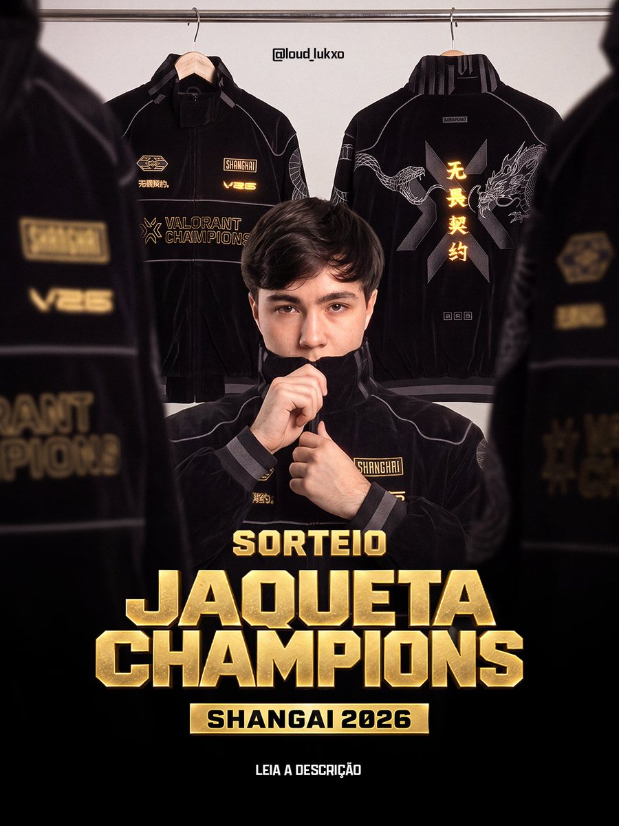 loud_lukxo's tweet photo. 🚨 SORTEIO JAQUETA CHAMPIONS 2026 🚨

Para participar é só fazer esses 3 passos: 

1.  Me seguir no X e Instagram [Link na bio]
2.  Marcar alguém nesse post e dar RT;
3.  Curtir o post do sorteio Instagram [Fixado]; 
 
[Quanto mais comentarem marcando, mais chances de ganhar]
