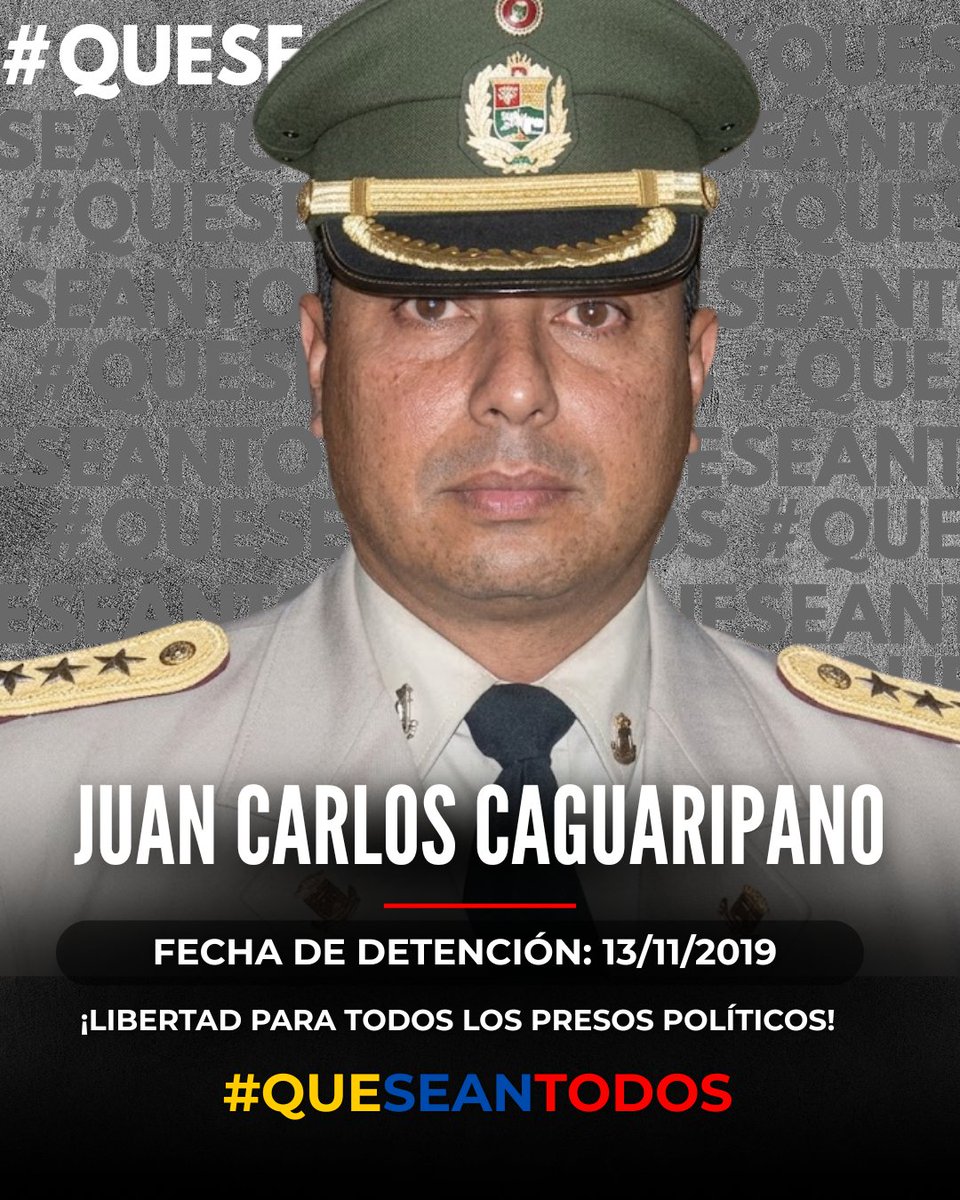 VenteDDHH's tweet photo. Pensar diferente no es un crimen; encarcelar por ideas, sí.     

Exigimos la libertad inmediata de Juan Carlos Caguaripano y todos los presos políticos.   

¡Sus familias los esperan en casa! https://t.co/8fiqQLvF7h
