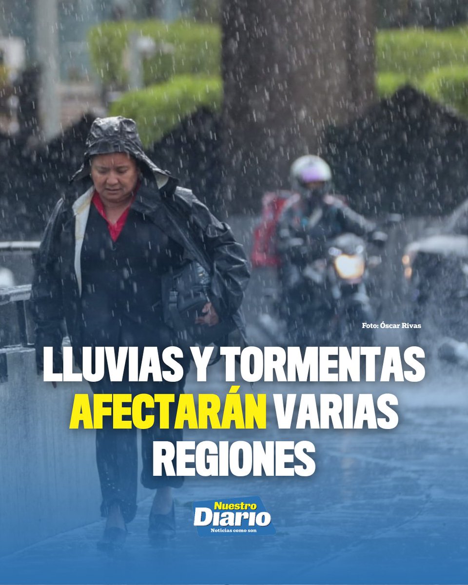 ⛈️ LLUVIAS Y TORMENTAS AFECTARÁN VARIAS REGIONES ⛈️ El INSIVUMEH prevé un ambiente cálido, húmedo e inestable, con lluvias y actividad eléctrica durante la t…