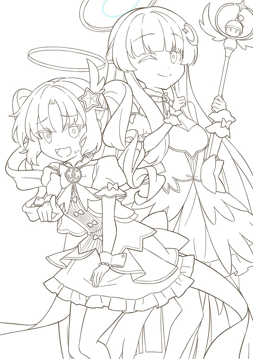 sansei_rain's tweet photo. 線画できた～。pixivリクエストの作業中です✒️ https://t.co/HCYGPX3e9e