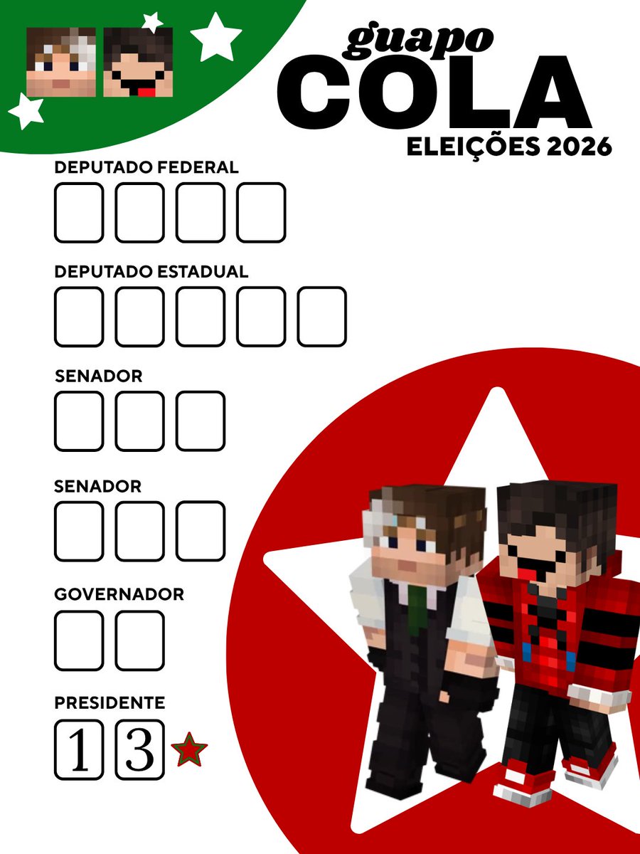 sosoxweb's tweet photo. guapocolinha eleitoral que fiz!
FANDOMS COM LULA ⭐ https://t.co/VAOwz5lsDf