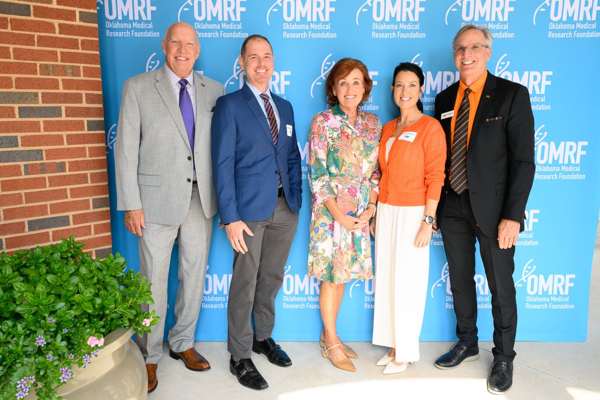 OMRF's tweet photo. We're back on the road for our new Spotlight Conversation series: Artificial Intelligence and Medical Research. 🧬 Thank you to our hosts in Stillwater, Anne and Michael Greenwood, and OSU President Jim Hess &amp; First Cowgirl Angela Hess for making it a great event! https://t.co/sCIfAlJKbR