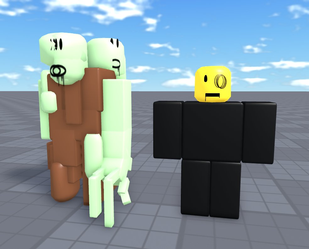 mayaurhh_'s tweet photo. did i ever show this roblox zombie still life model i made
(ignore the dude on the right) https://t.co/UwFyFjrXbP