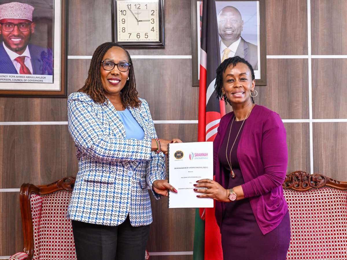 CEOCOG's tweet photo. Today, I signed an MoU between the @KenyaGovernors and Savanna Global Health Institute (SGHI) to strengthen county-led learning and knowledge exchange in Primary Health Care.

Through the County Joint Learning Network, we will support counties to document what works, share lessons and scale practical solutions in health financing, quality of care, supply chain and performance management.

This partnership strengthens our commitment to ensuring that evidence and county experience inform better health outcomes across Kenya’s 47 counties.