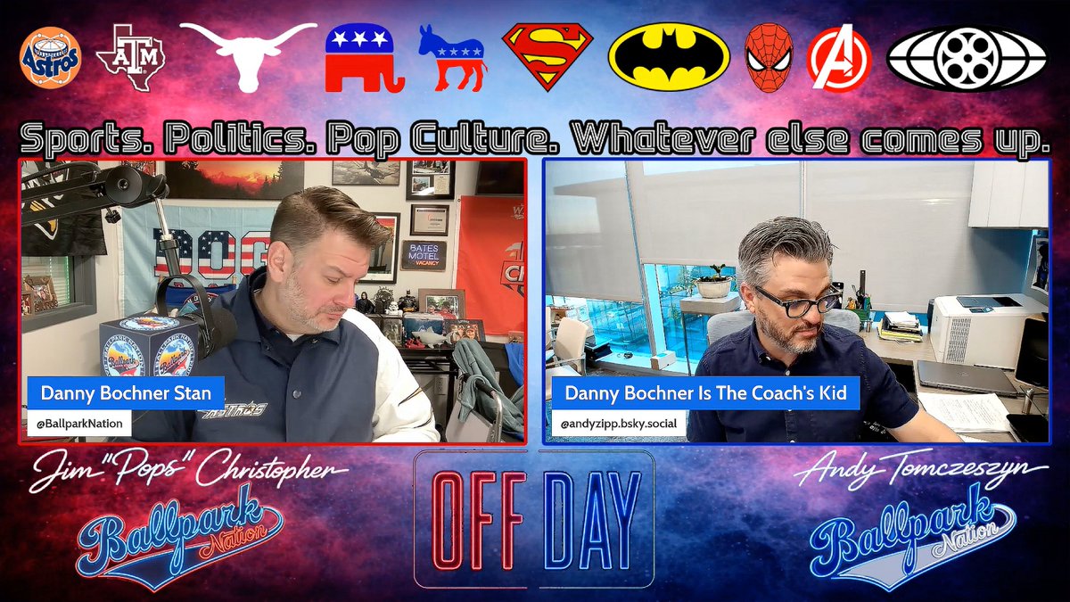 ballparknation's tweet photo. New #OffDay with #BallparkNation
Astros are in the playoffs: The Pope vs Joel Osteen? Horns win in Knoxville, Aggie Volleyball update
YouTube: https://t.co/2W1ZeP6BsL
Apple Podcast: https://t.co/yjmpI8s60C
Spotify: https://t.co/nXBc75iPW1 https://t.co/HnP2hCzWWJ