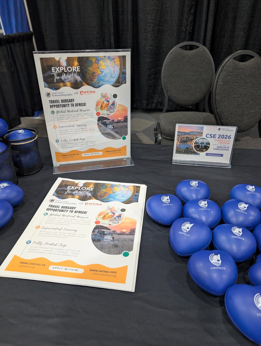 CSEchoCa's tweet photo. CSE was thrilled to attend #SonoCon2026 in Calgary this past weekend! Our booth, championed by Kenneth Szeto, was a great success and a wonderful opportunity to connect with the sonography community.
We’re proud to support CSE and continue strengthening our partnership with @SonographyCNDA. 🫀