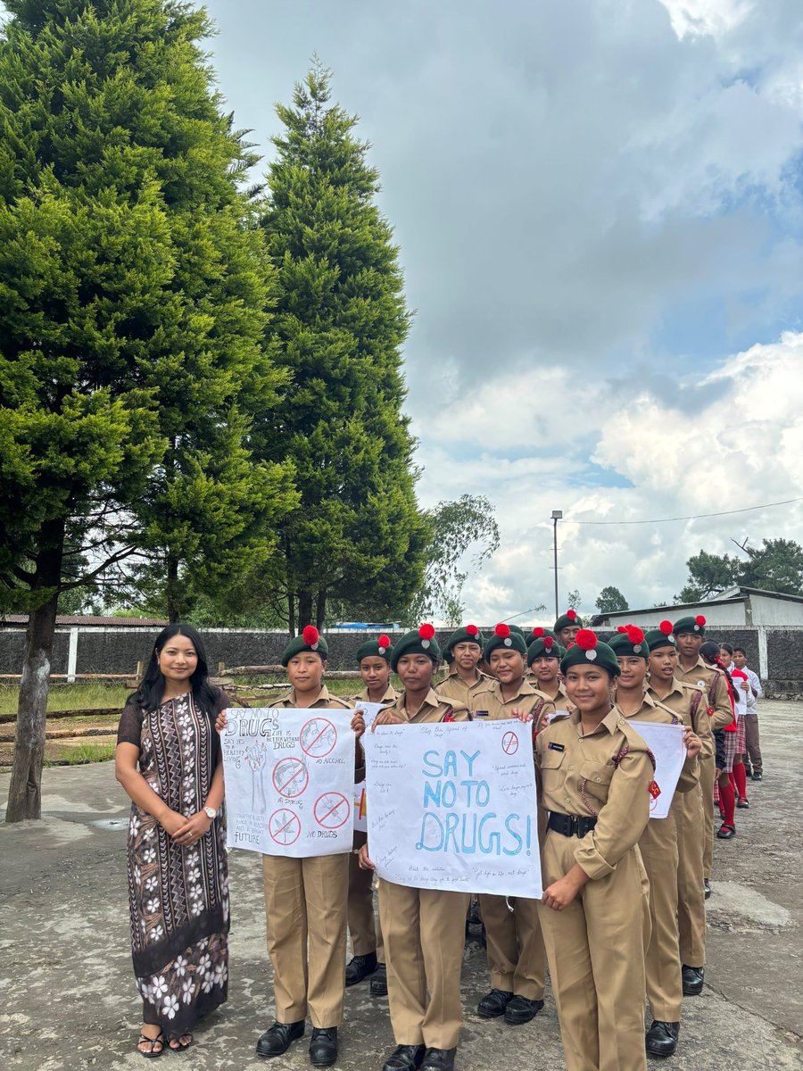 GpShillong's tweet photo. To inculcate correct practices amongst youth and spread awareness about the dangers of narcotic substance abuse.#Nasha Mukt Bharat Rally was
conducted by STEP BY STEP SECONDARY SCHOOL of 42 Meghalaya Battalion, Wapung East Jaintia Hills, Meghalaya on 29 September 2026. @nccner https://t.co/8mfeJQODvJ